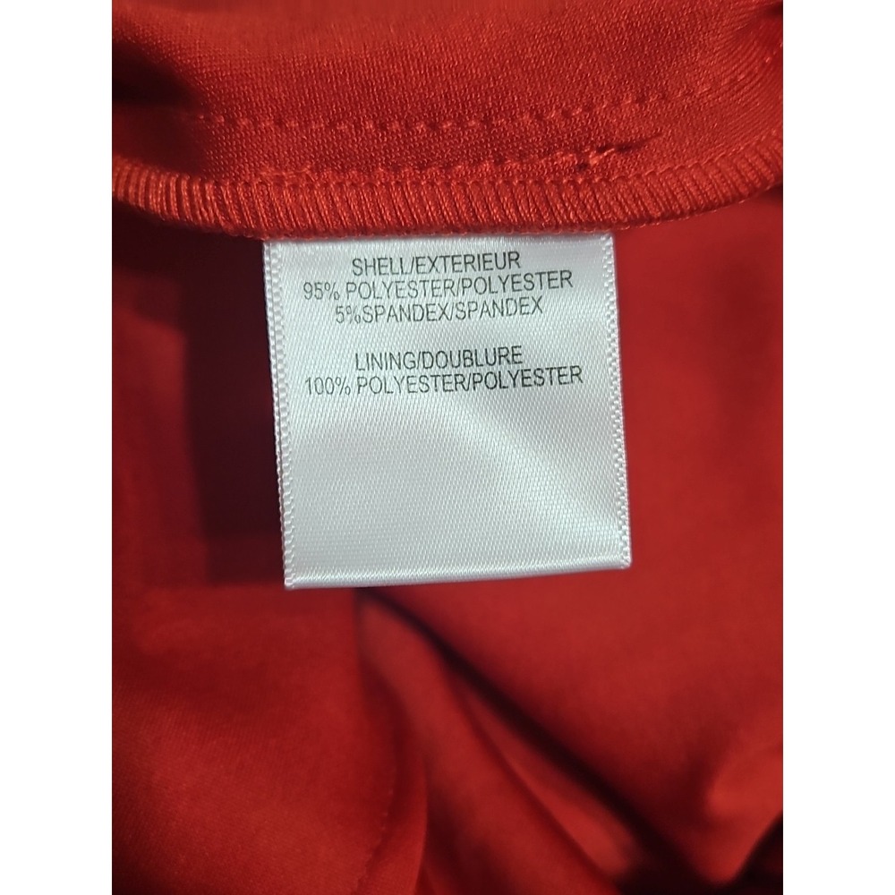Badgley Mischka Belle Mia Red Rushed Crossover Neckline Wide-leg Jumpsuit Size 2 - Picture 14 of 14